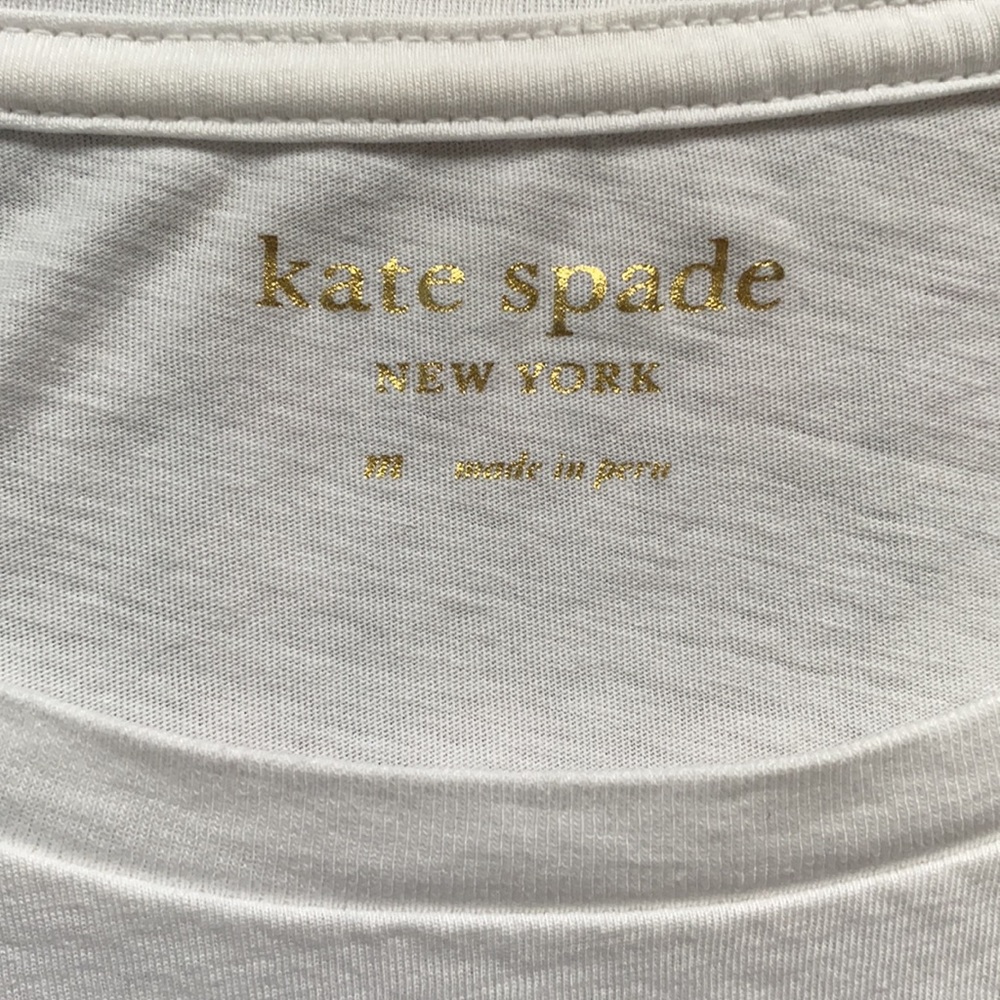 kate spade White Short Sleeve Tee with Red Heart Patch - Picture 4 of 5